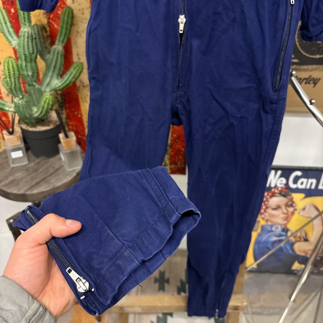 80~90s 프렌치 워크웨어 코튼트윌 커버올 점프수트  N981 상품이미지6