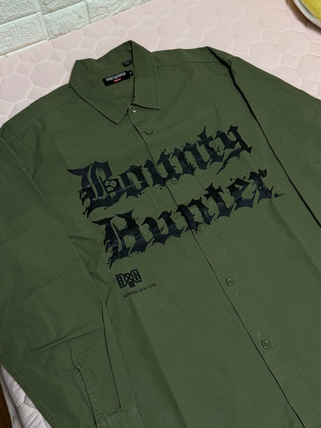 M) 슈프림 x 바운티헌터 셔츠 올리브 그린 상품이미지2