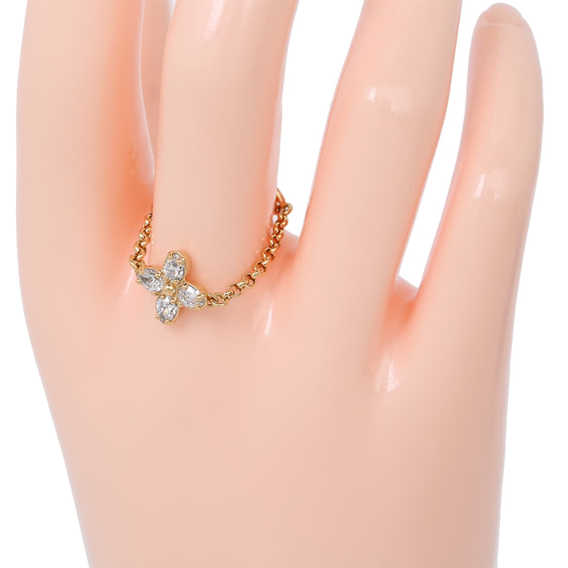 루이비통 레이디 LV 반지 플라워 큐빅 링 M1604S 18호 상품이미지6