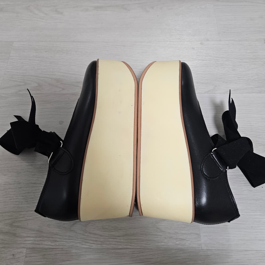 도쿄보퍼 리본 발레리나 통굽 슈즈 상품이미지2