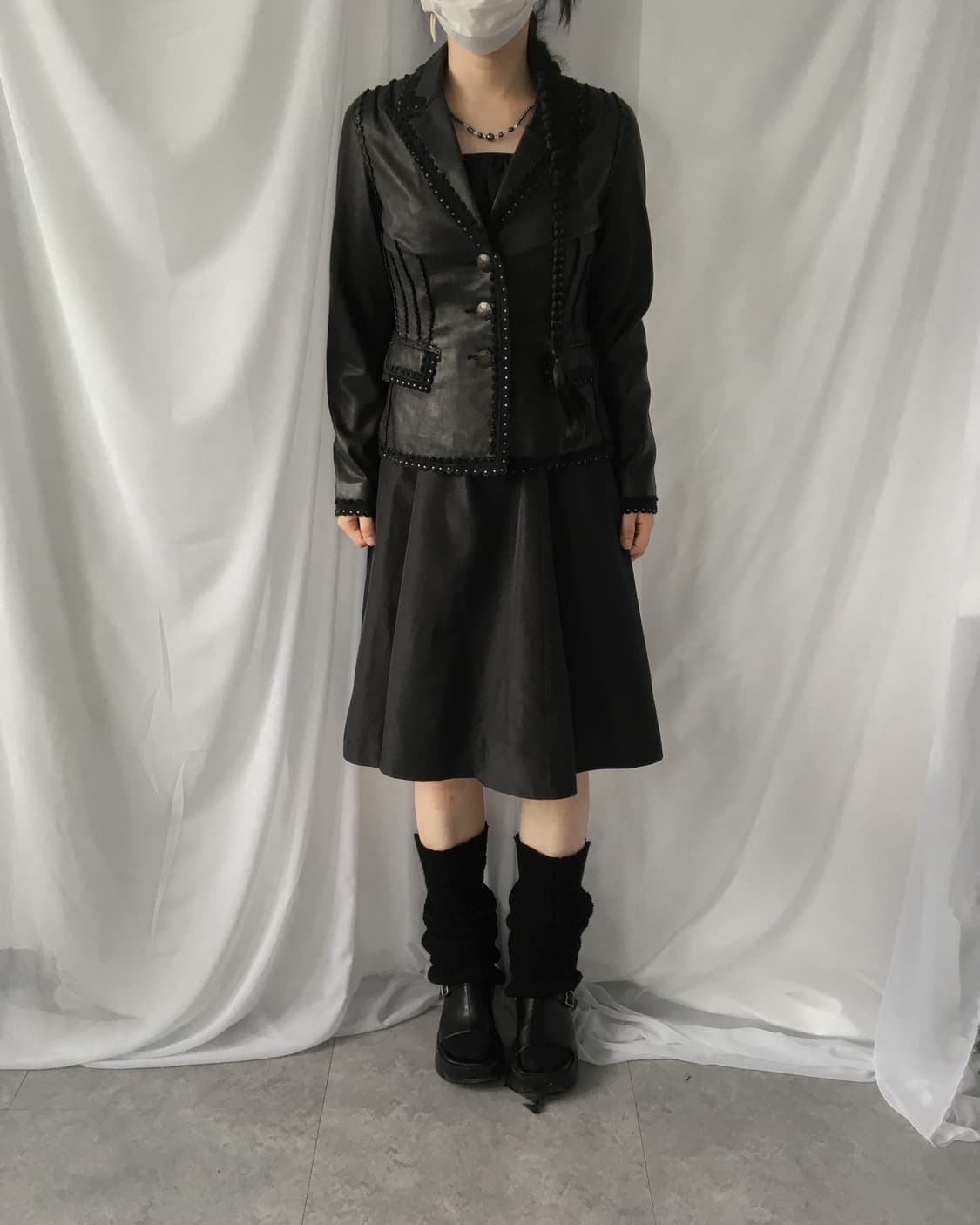 Stud point leather jacket 상품이미지5
