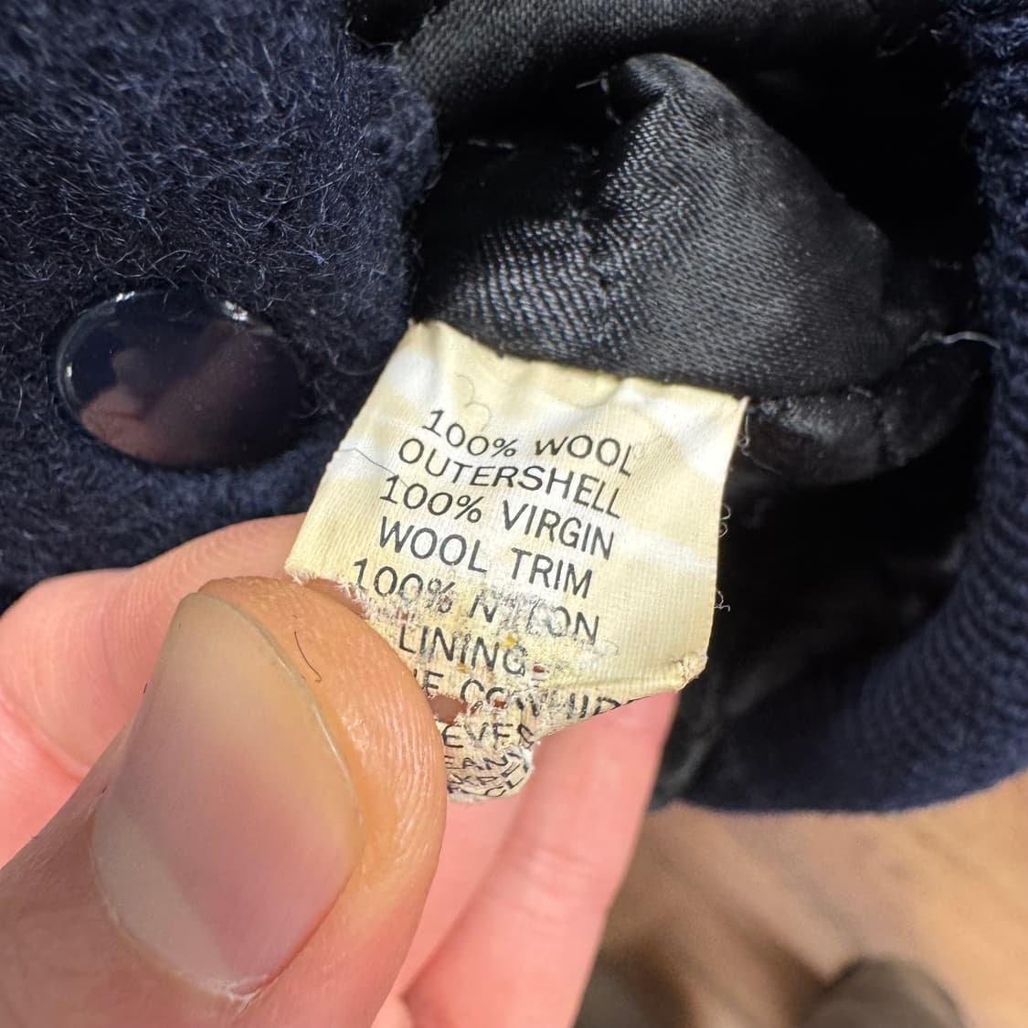 USA VTG 90s 빈티지 레더 바시티 자켓 베이지 네이비 배색 상품이미지7