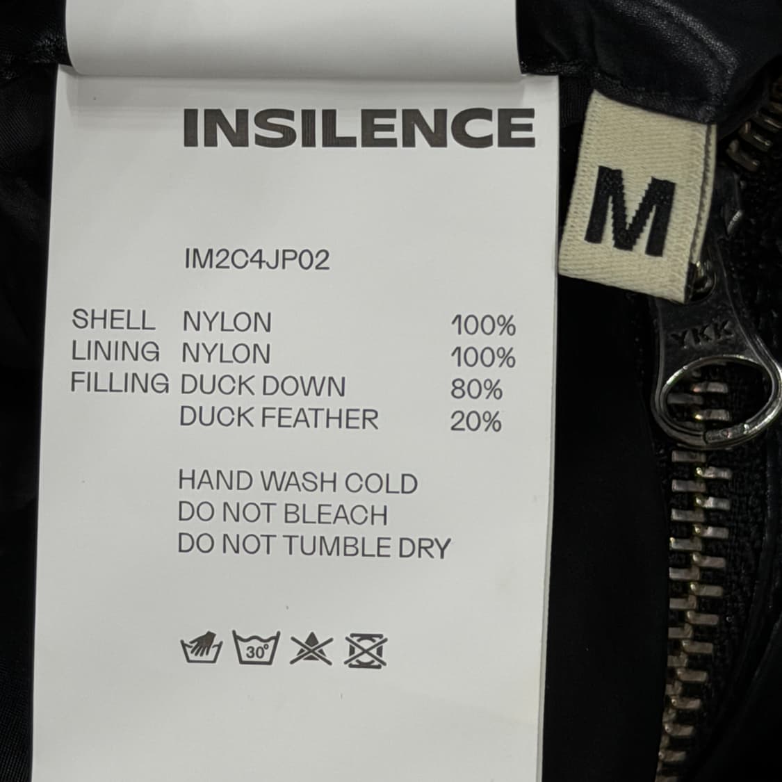 인사일런스 웨이브라인 덕 다운 패딩 자켓 블랙 L 상품이미지6
