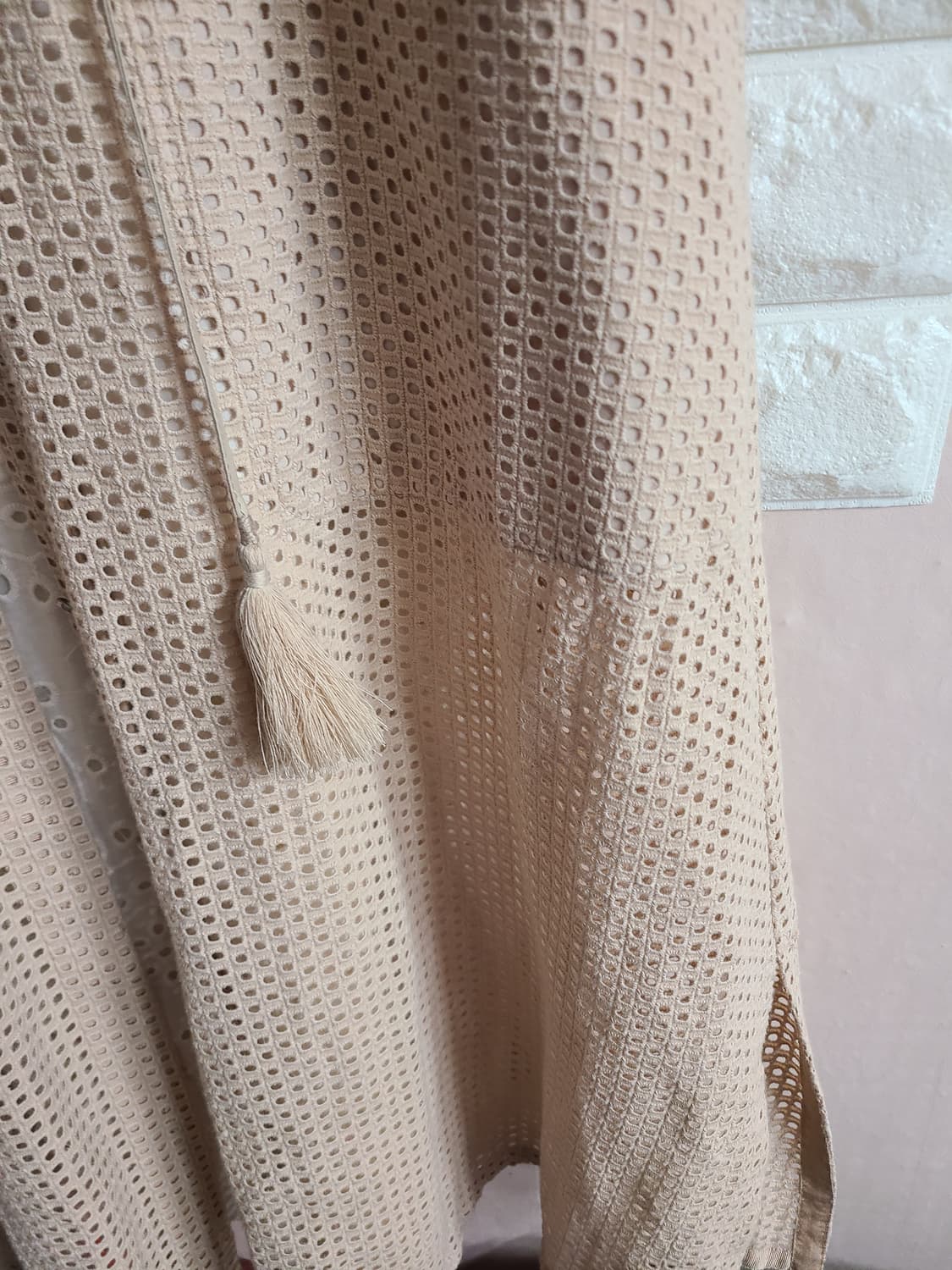 펀칭 레이스 롱 가디건 베이지색(프리) 상품이미지3