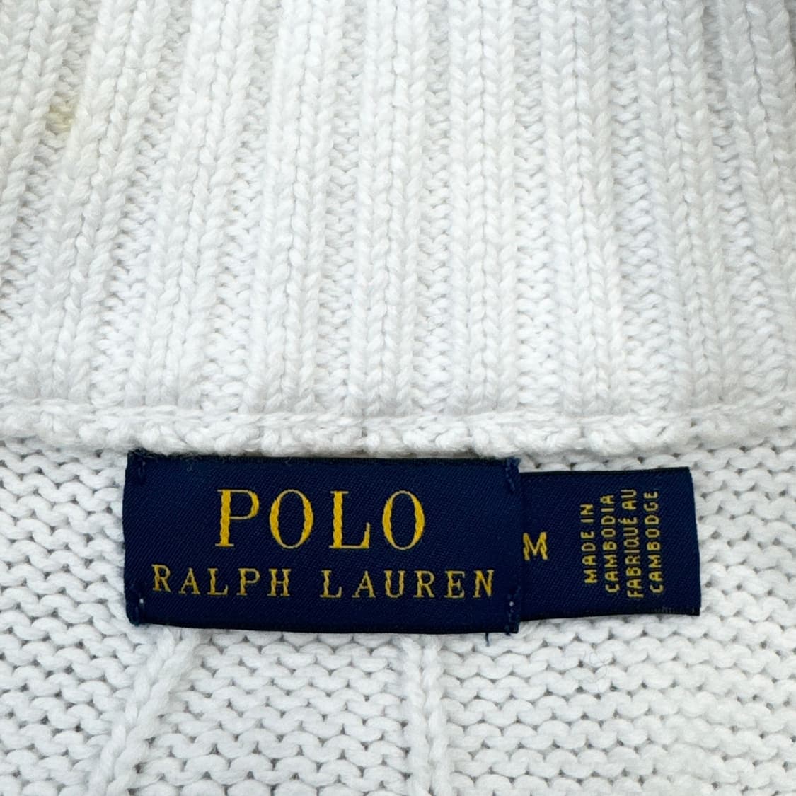 폴로 신형 포니 꽈배기 니트집업 화이트 상품이미지4