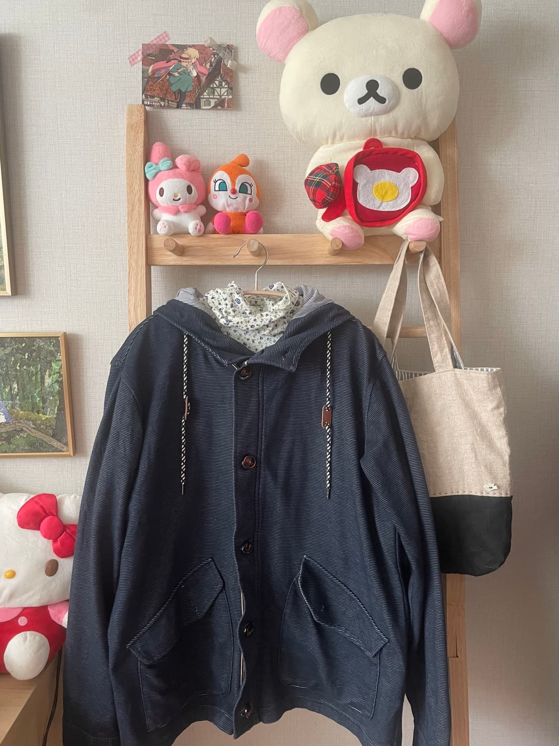 모리걸 빈티지 네이비 후드 자켓 💙🤎🖤 상품이미지1