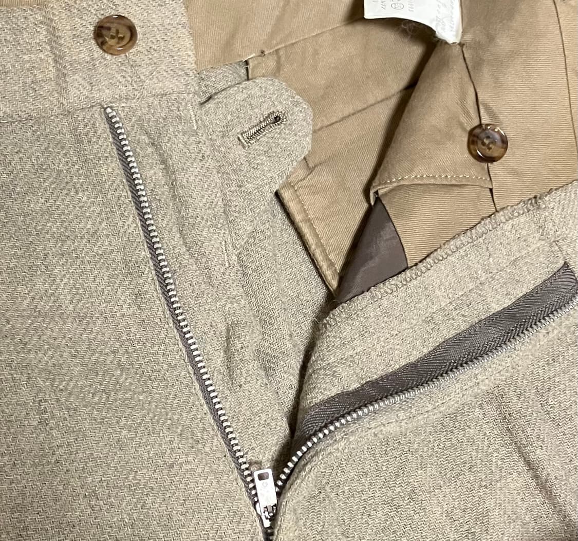 Beige wide wool slacks 상품이미지3