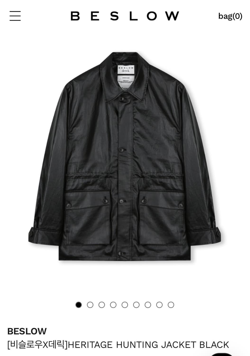 비슬로우x데릭 헤리티지 헌팅 자켓 블랙 XL 상품이미지1