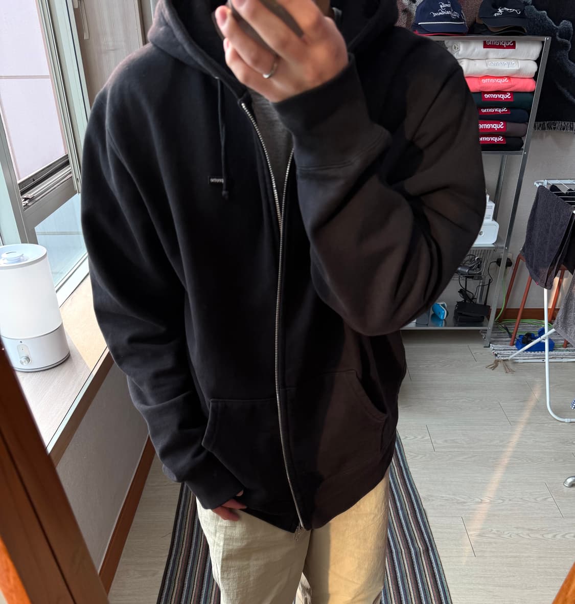 슈프림 스몰 박스로고 후드집업 상품이미지1