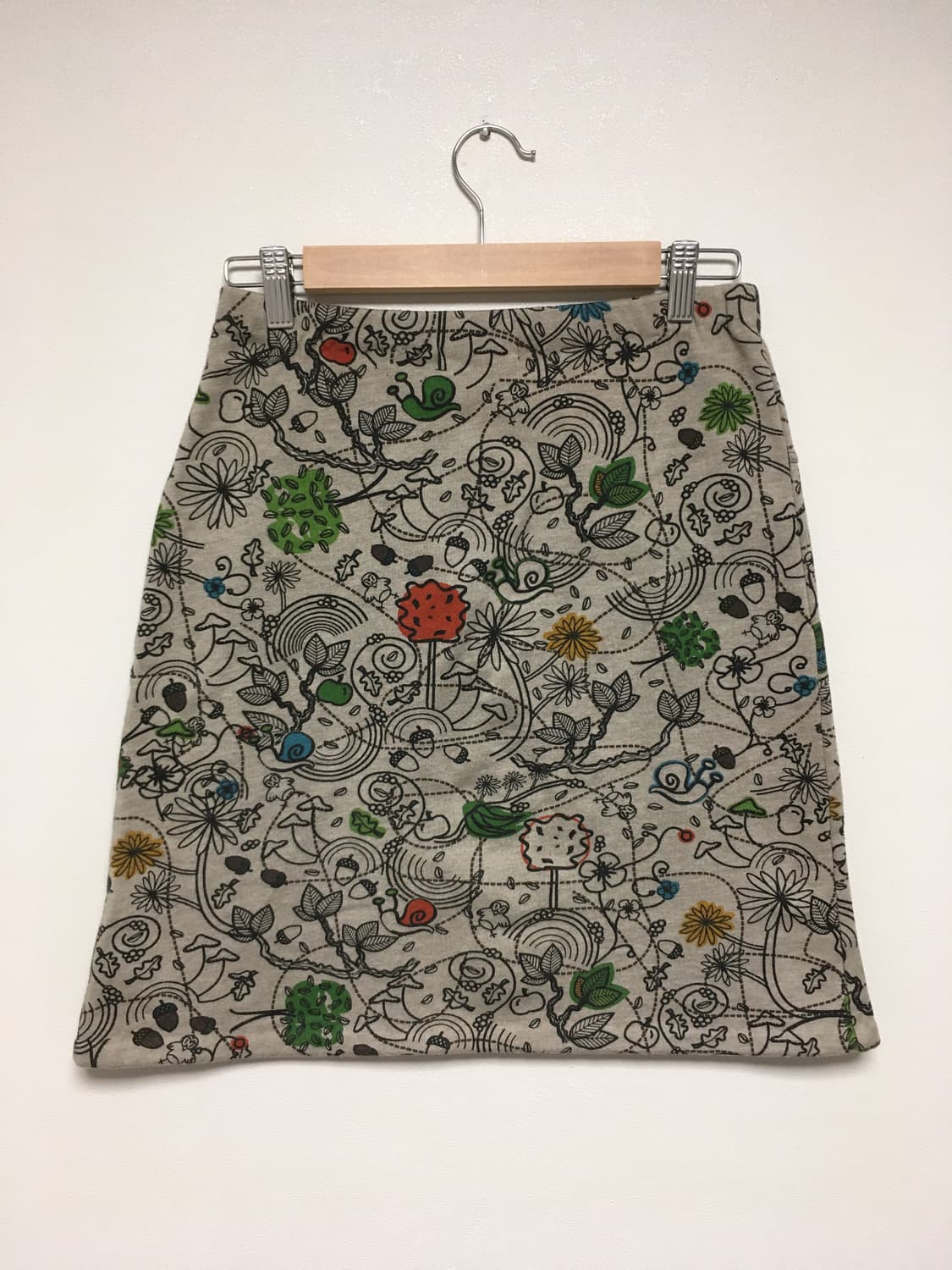 vintage acorn double pattern skirt beige 상품이미지6
