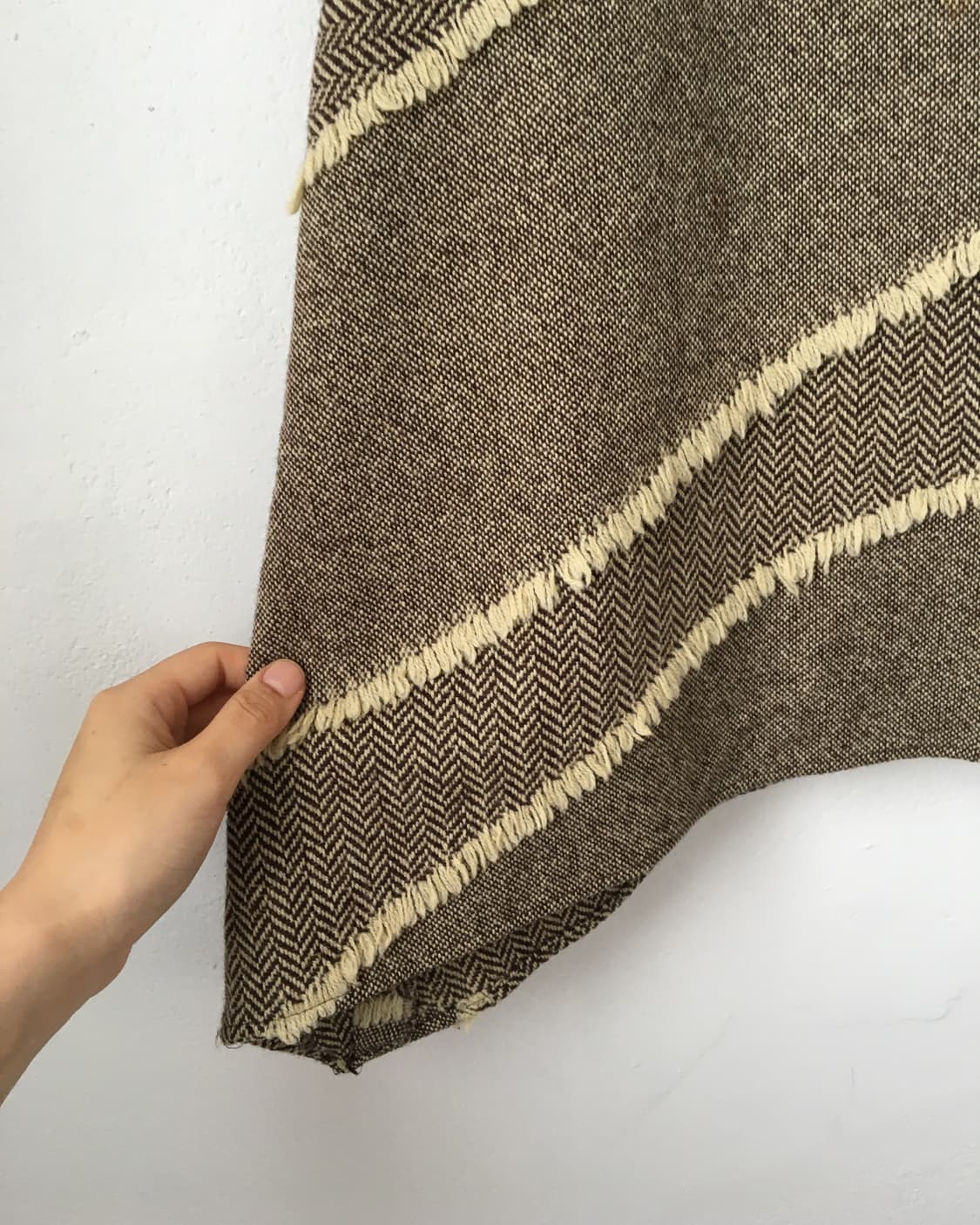 Fringe point woolen unbalanced skirt 상품이미지2