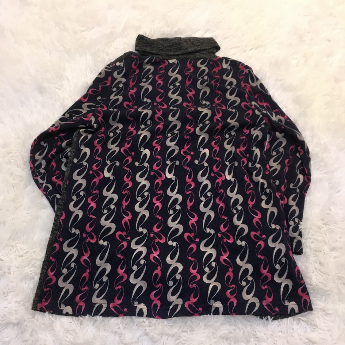 빈티지 퍼플 차콜 패턴 폴라 니트 y2k 스트릿 갸루 펑키 일본빈티지7 상품이미지2