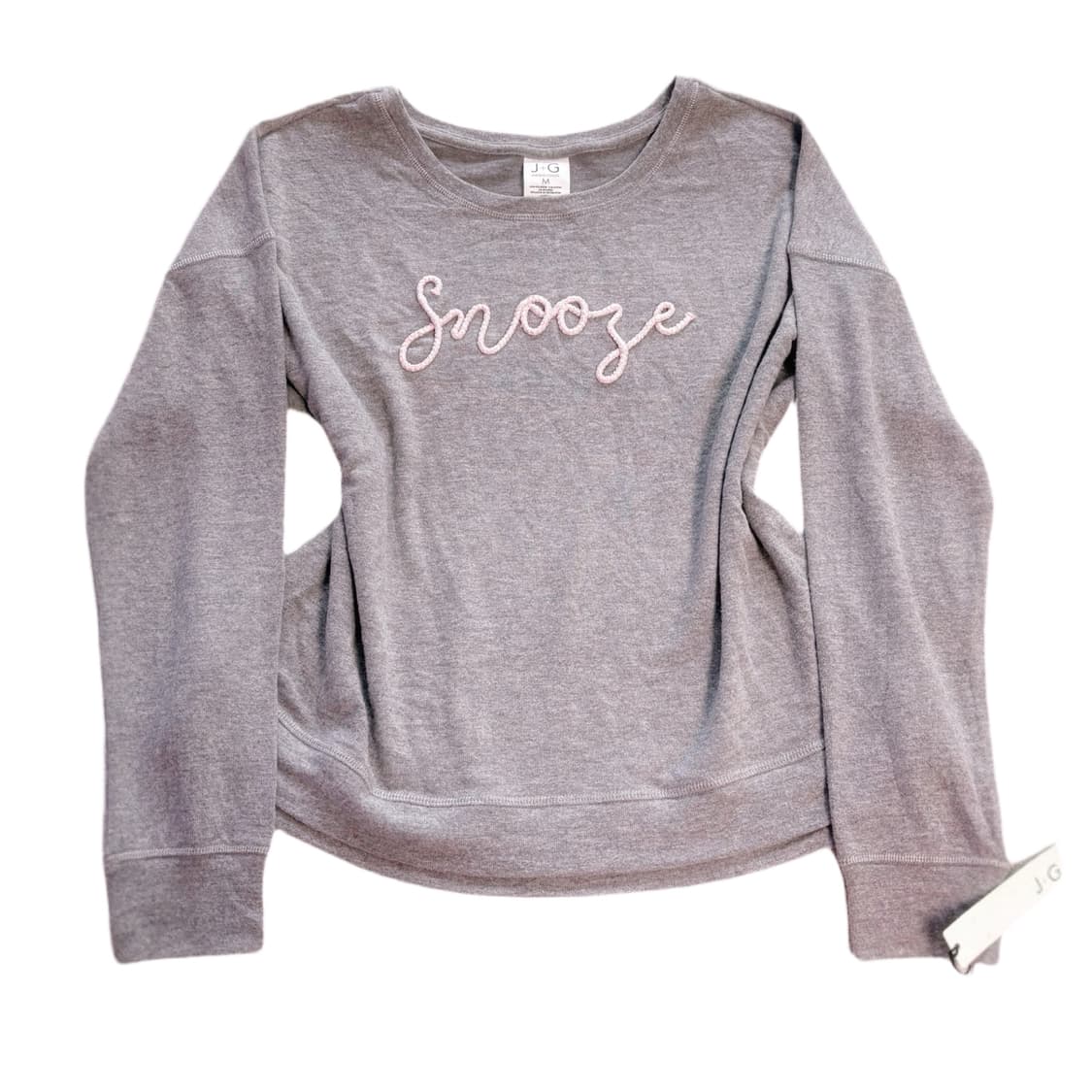 (이체시에눌) 일본 하이틴 데일리 갸루 핑크 레터링 그레이 롱 슬리브 티 상품이미지1