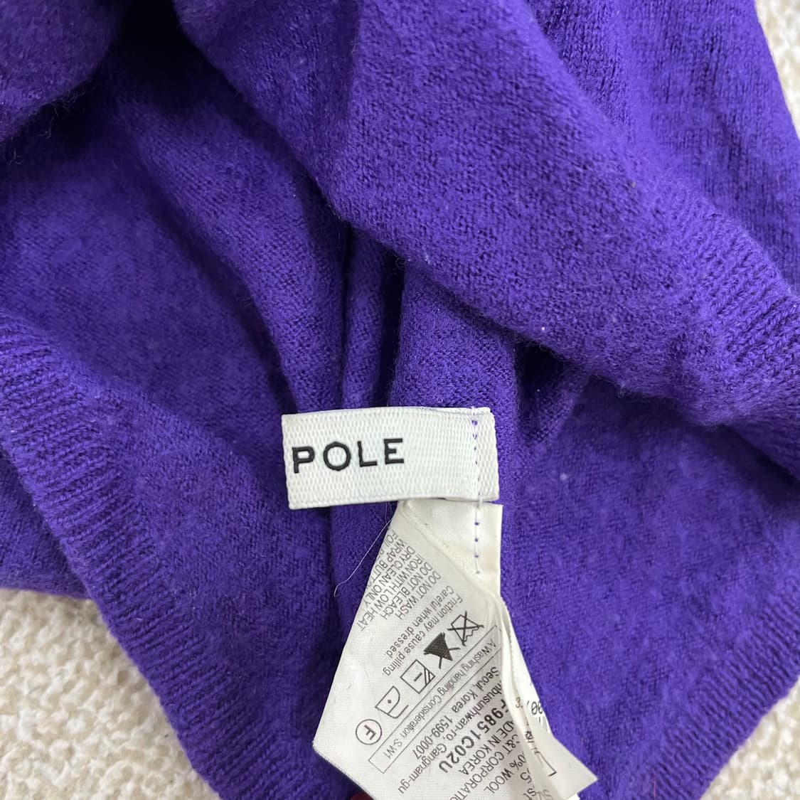 [95] 빈폴 여성 퍼플 울 홀가먼트 터틀넥 니트 스웨터 0105M1 상품이미지4