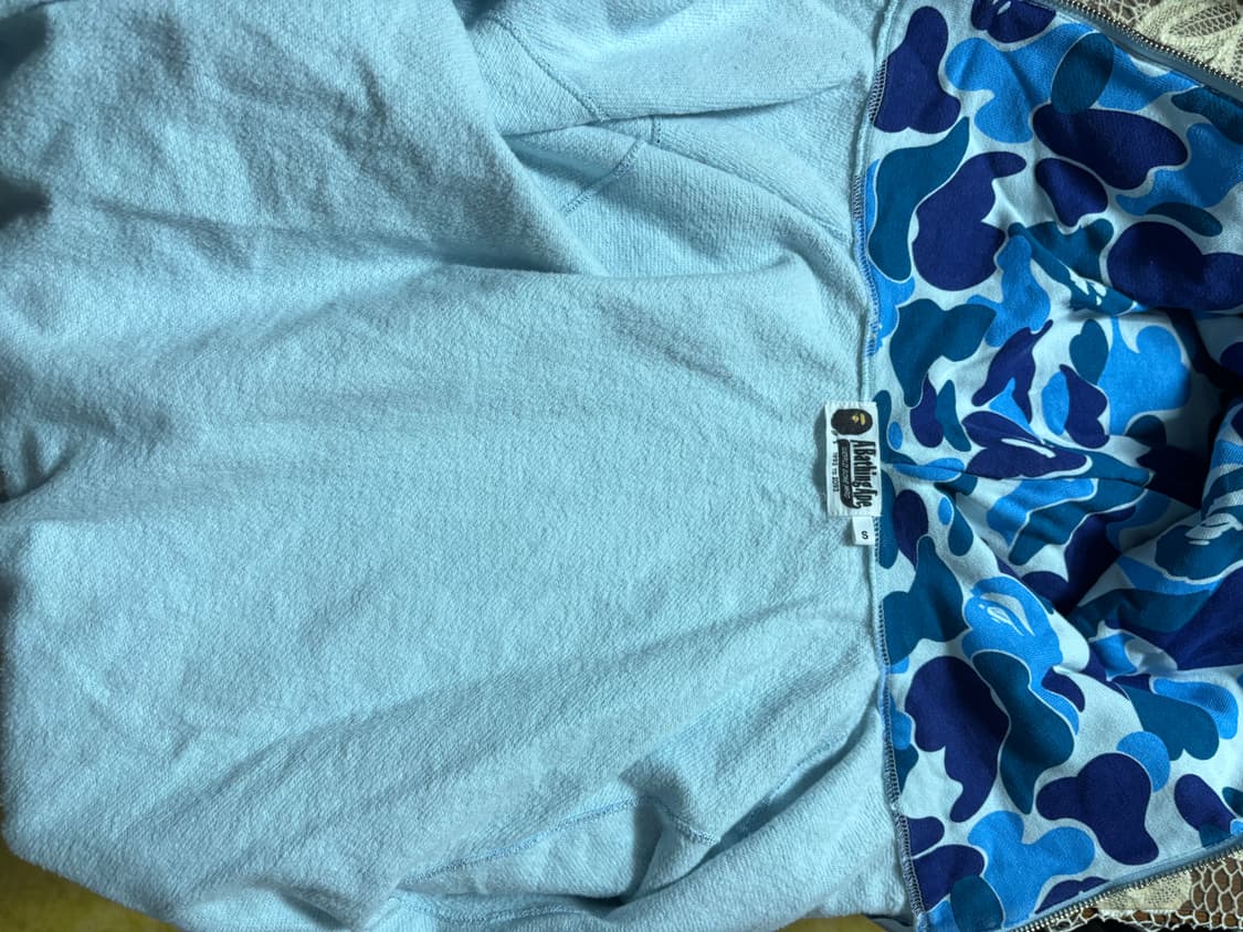베이프 ABC 카모 세컨드 에이프 풀 집 후드 블루 s사이즈 급처 상품이미지4