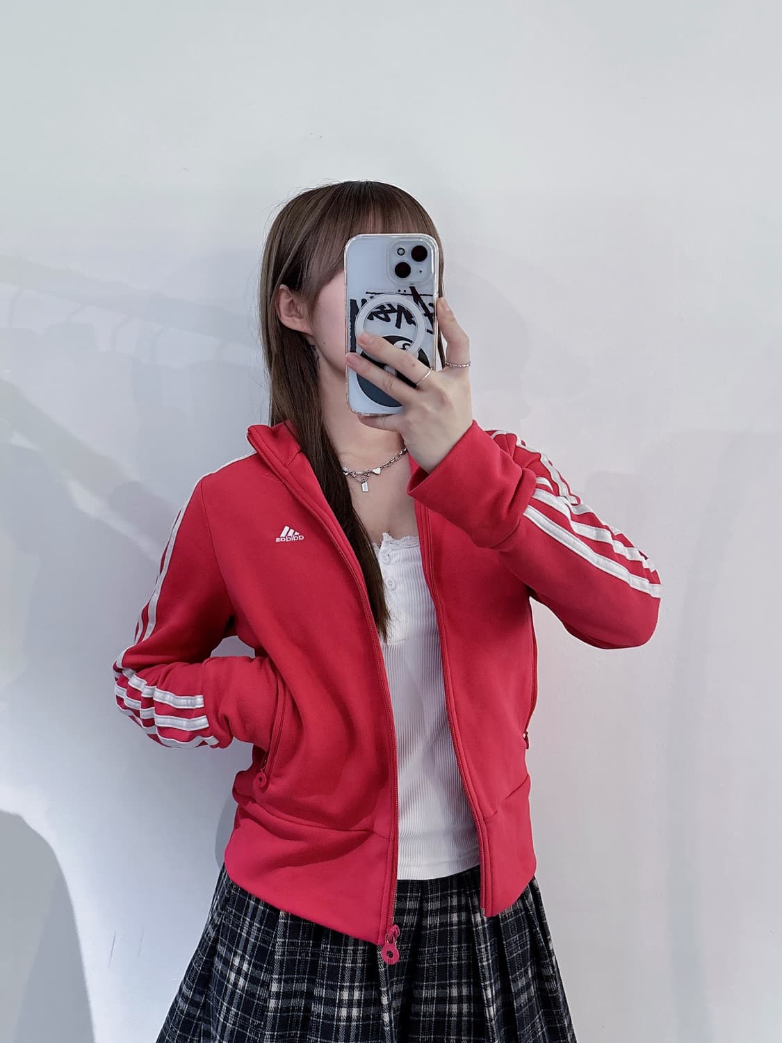 아디다스 스몰로고 핑크 딱붙핏 트랙탑 상품이미지1