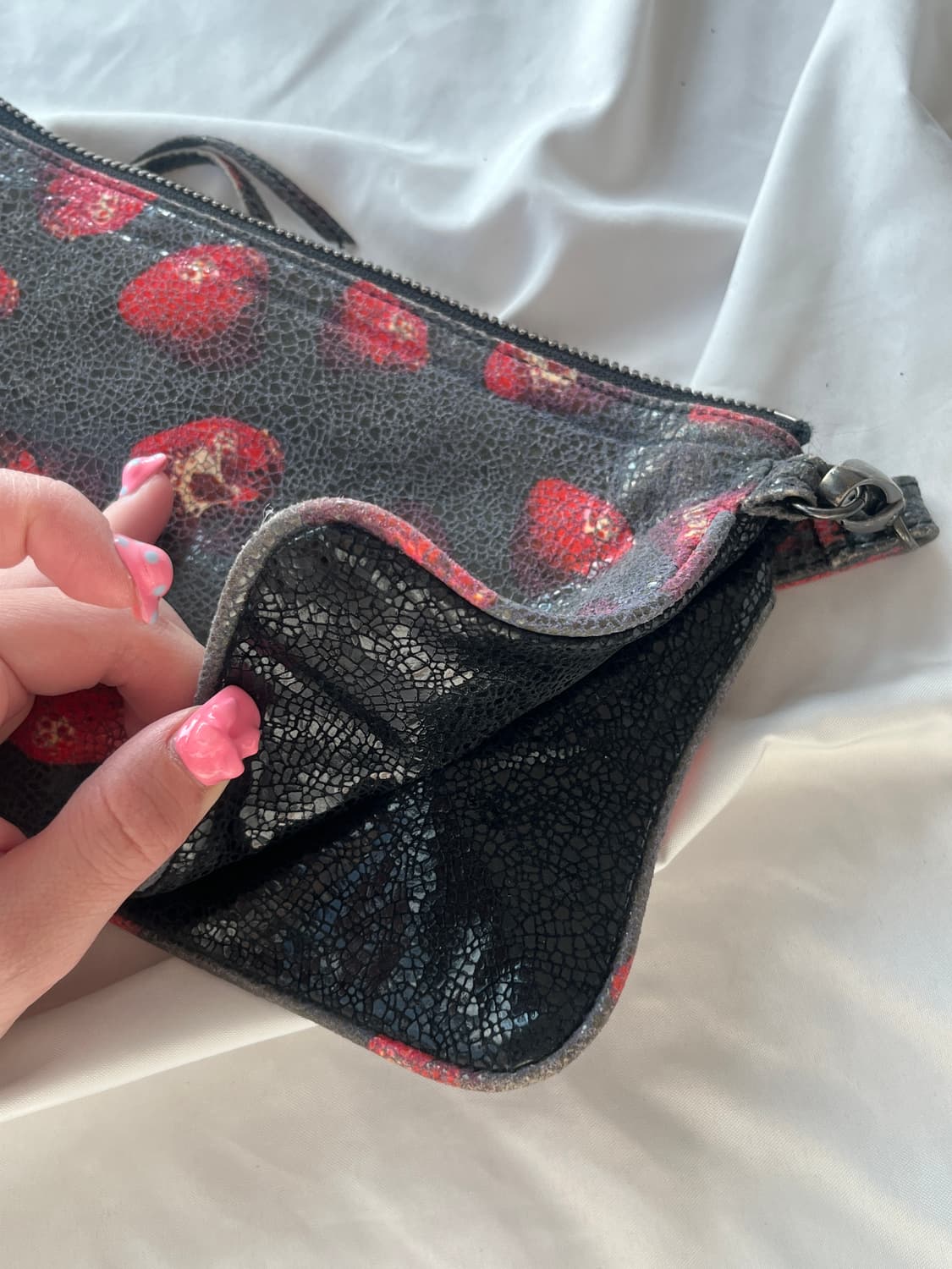 히스테릭 글래머 스컬베리 해골 딸기 가죽 레더 숄더 백 상품이미지8