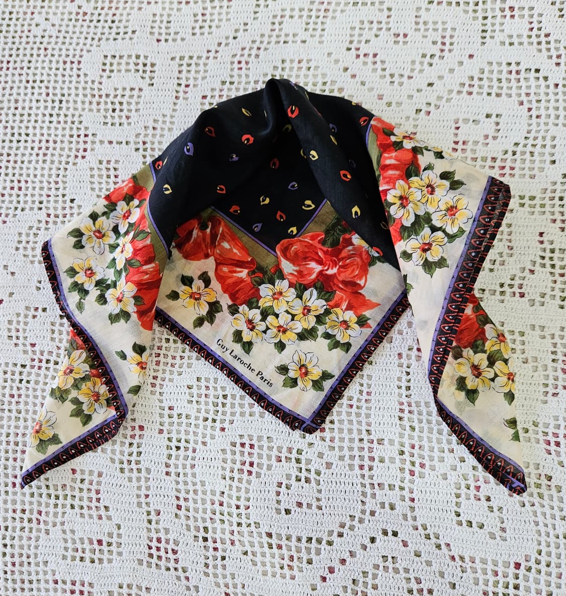 디자이너 플라워 손수건 3장 일괄 상품이미지4