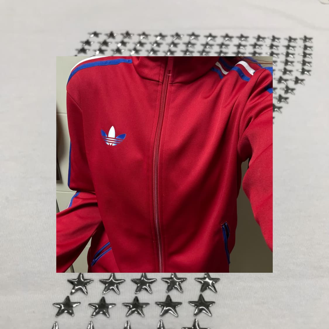 아디다스 구파 구파이어버드 레드 블루라인 트랙탑 져지 상품이미지2