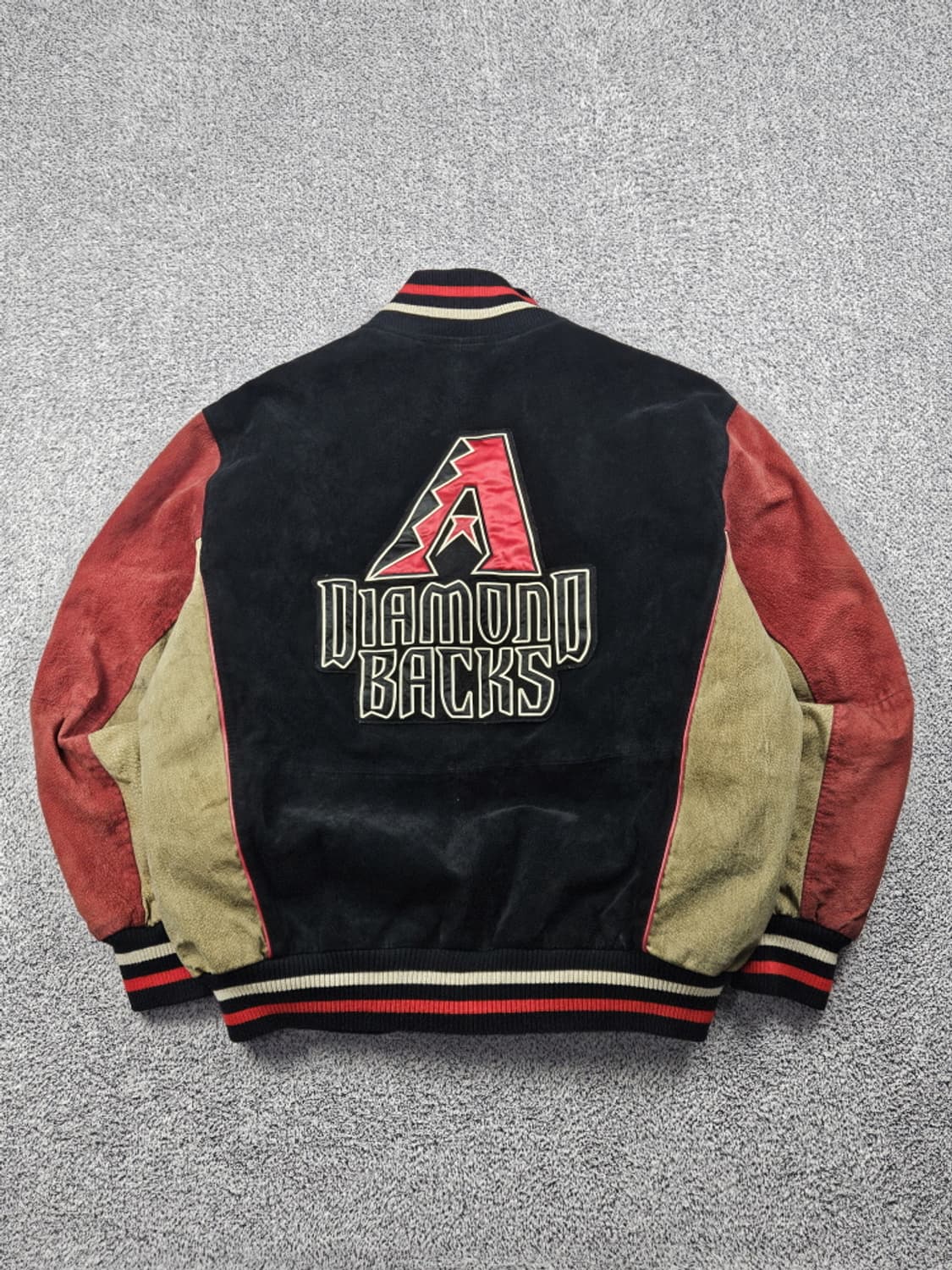 MLB 애리조나 다이아몬드백스 배색 가죽 바시티 자켓 (L)/ 10182 상품이미지1