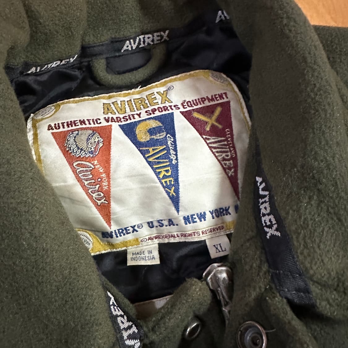 아비렉스 울 바시티 자켓 올리브 상품이미지2