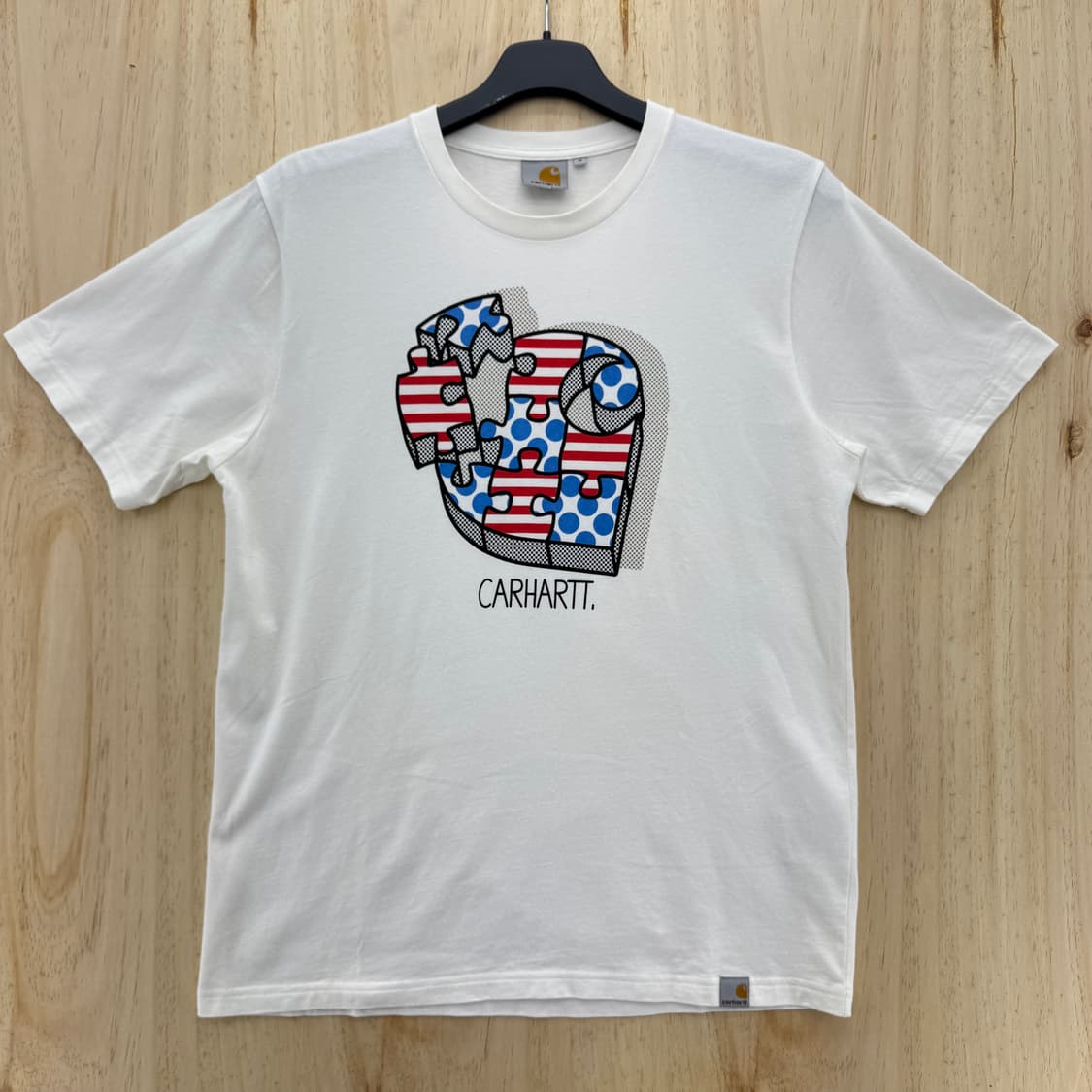칼하트 USA 퍼즐 반팔 티셔츠 화이트 상품이미지1