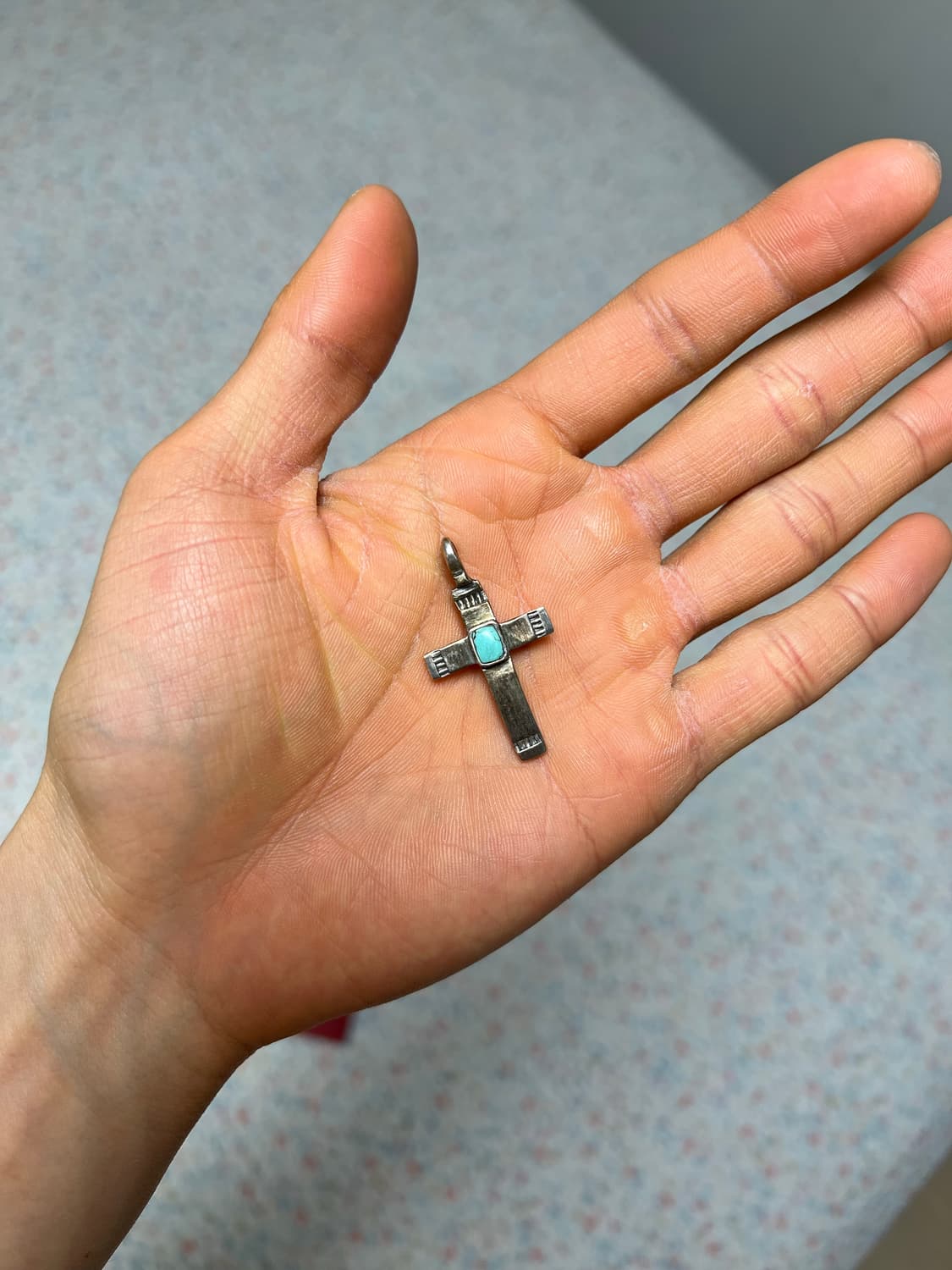 불레또 BULLETTO BP-N08 터키석 크로스 십자가 목걸이 상품이미지1