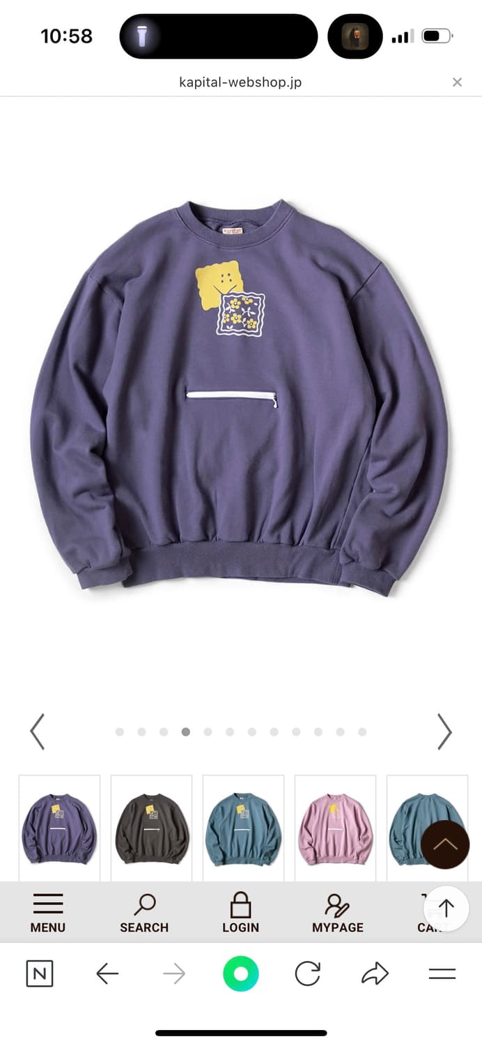 30/-裏毛　COOKIEポケットクルースウェット 상품이미지5