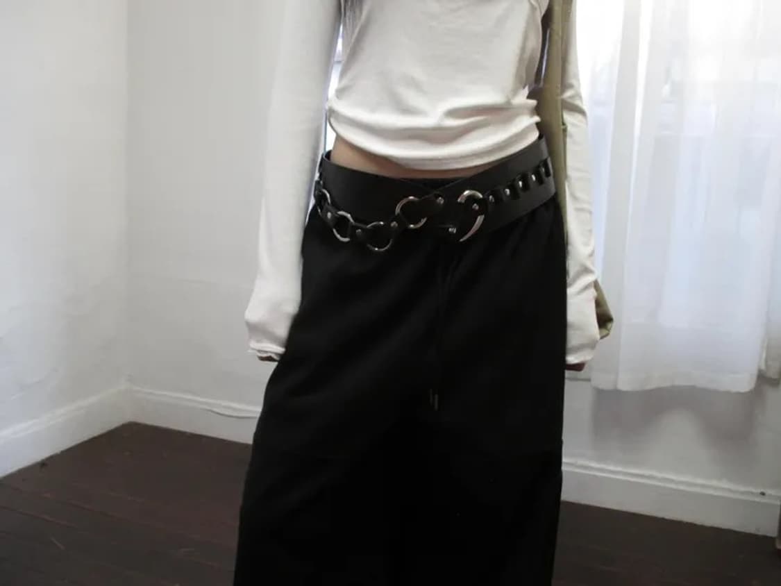 [새상품] 타임라인서울 와이드 웨스턴 후크 벨트 / 블랙 상품이미지1