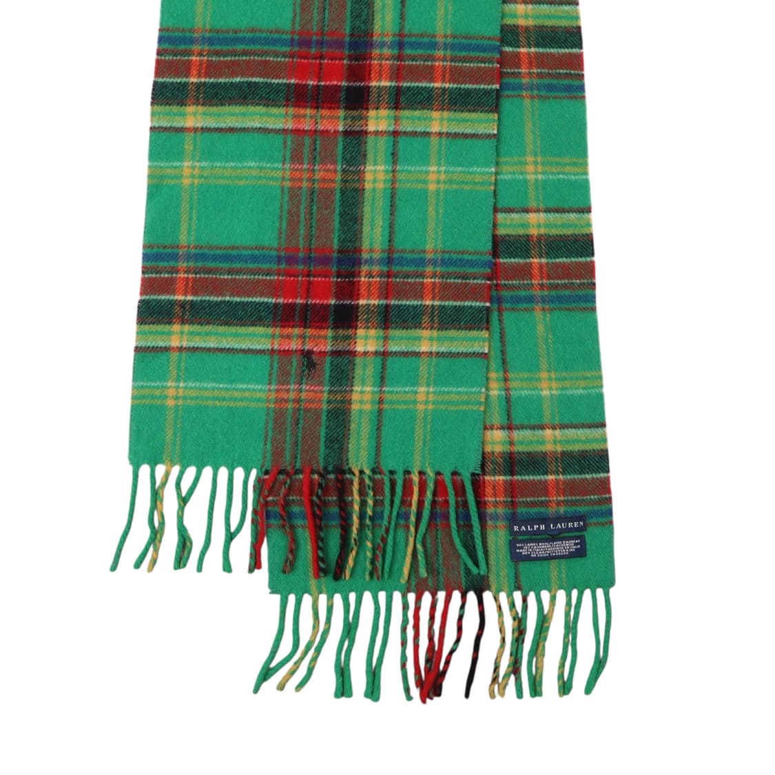 폴로 랄프로렌 그린 플레드 체크 램스울 캐시미어 머플러 상품이미지5