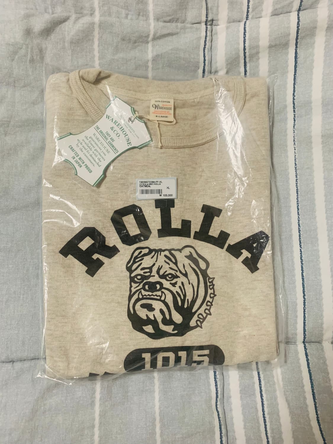 [XL] 웨어하우스 LOT 4601 ROLLA 반팔 티셔츠 오트밀 상품이미지1
