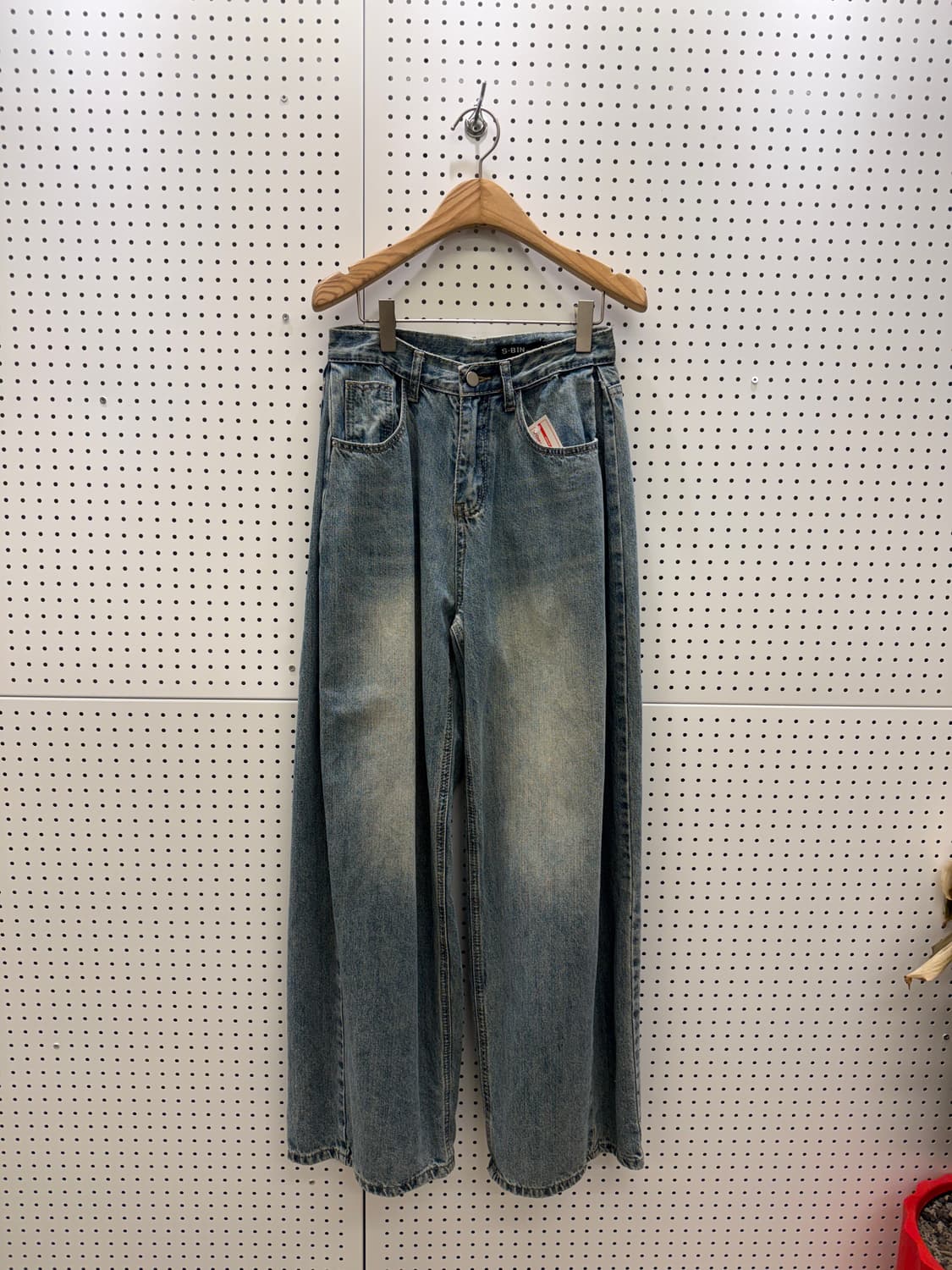 워싱 와이드 스트레이트 데님 팬츠 U521 상품이미지2