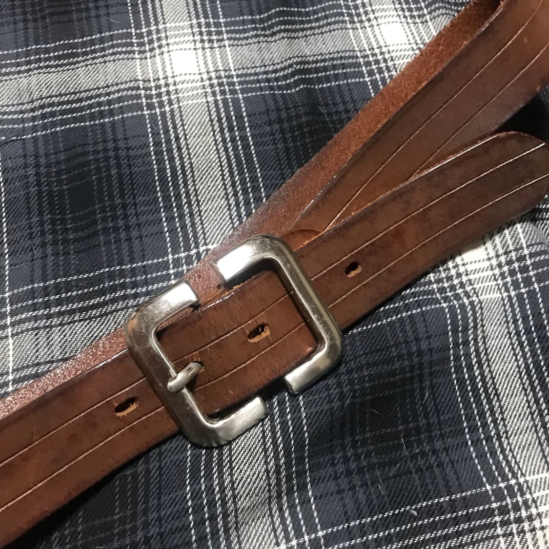 네이티브 아메리칸 빈티지 괄호 brackets 버클 리얼레더 브라운 벨트 상품이미지2