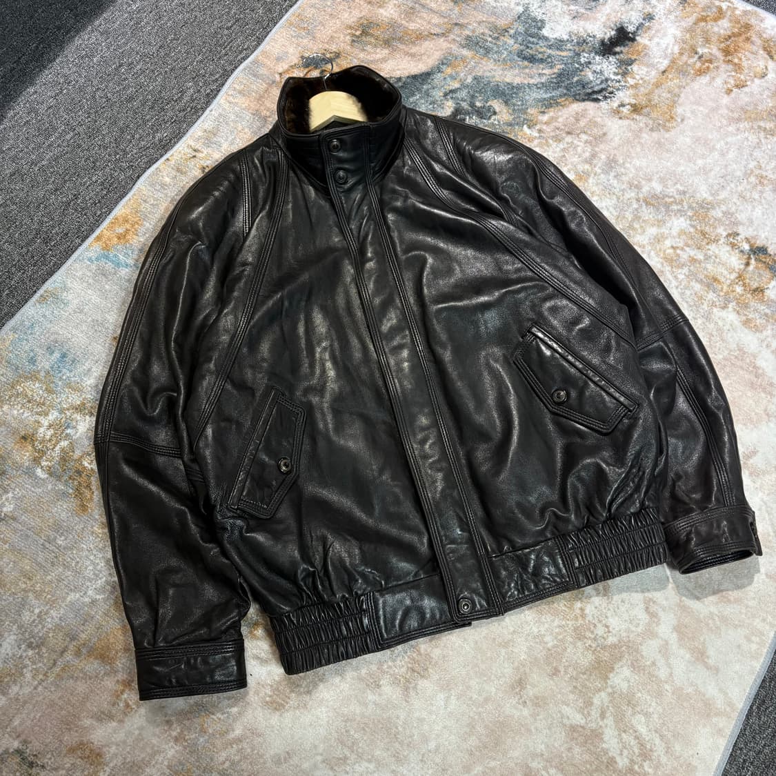 빈티지 밍크퍼 양가죽 레더 자켓 상품이미지2