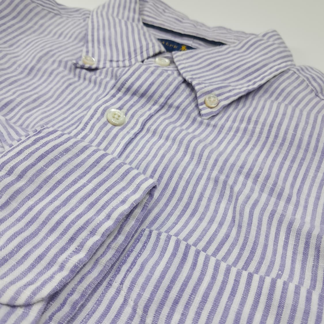 CL922 M 폴로 리조트 린넨 퍼플 스트라이프 셔츠 남방 상품이미지4