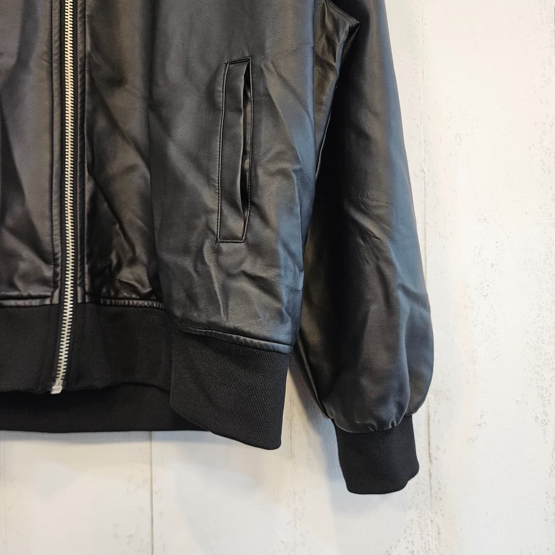 실측100(L)빈티지 오버핏 레자 가죽자켓 상품이미지2