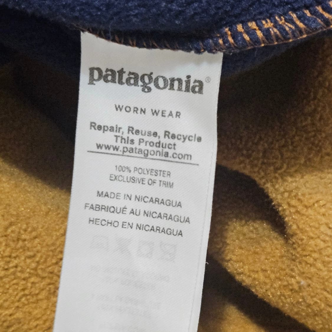 17FW 파타고니아 신칠라 스냅-T 컬러 블록 머스타드/네이비 상품이미지4