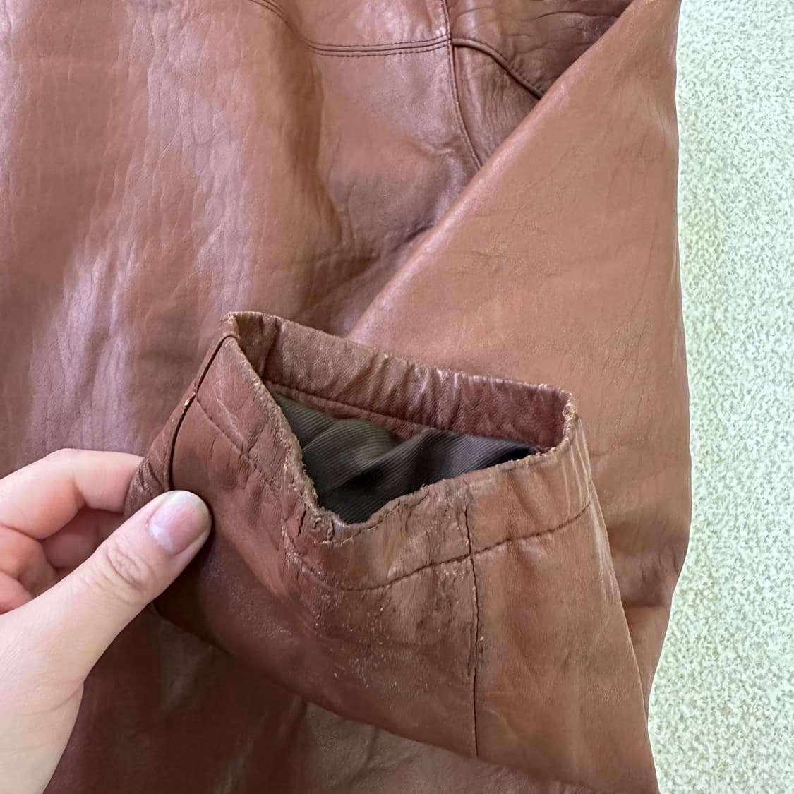 95 인디안 브라운 가죽 자켓 0320D 상품이미지6