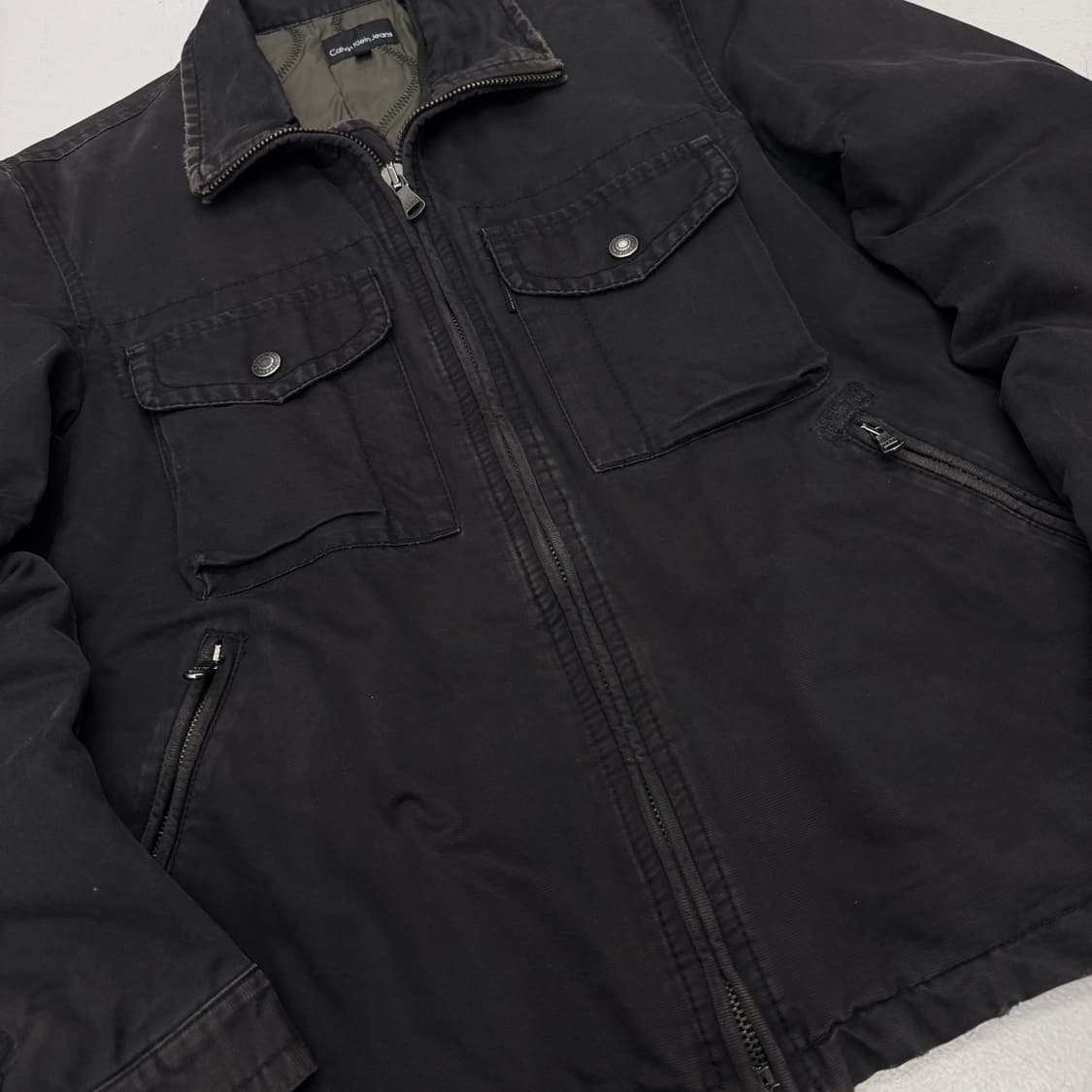 캘빈클라인 Y2K 투포켓 코튼 바이커 집업 자켓 상품이미지4