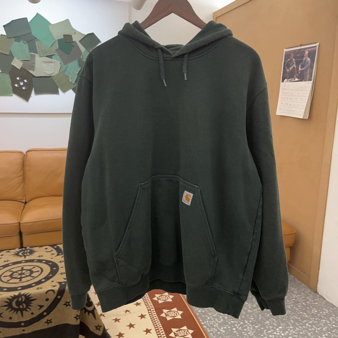 칼하트 오리지널 핏 캐주얼 딥그린 약기모 후드티 L C08579 상품이미지3