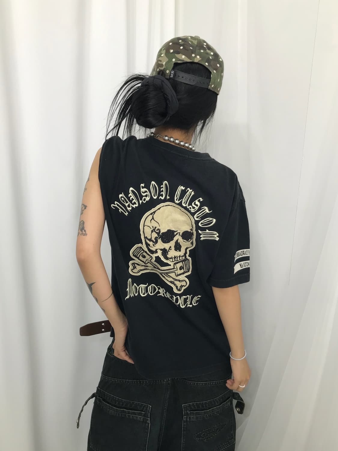 ☠️ 밴슨 크롬맛 스컬 자수패치 반팔 티셔츠 ☠️ 상품이미지3