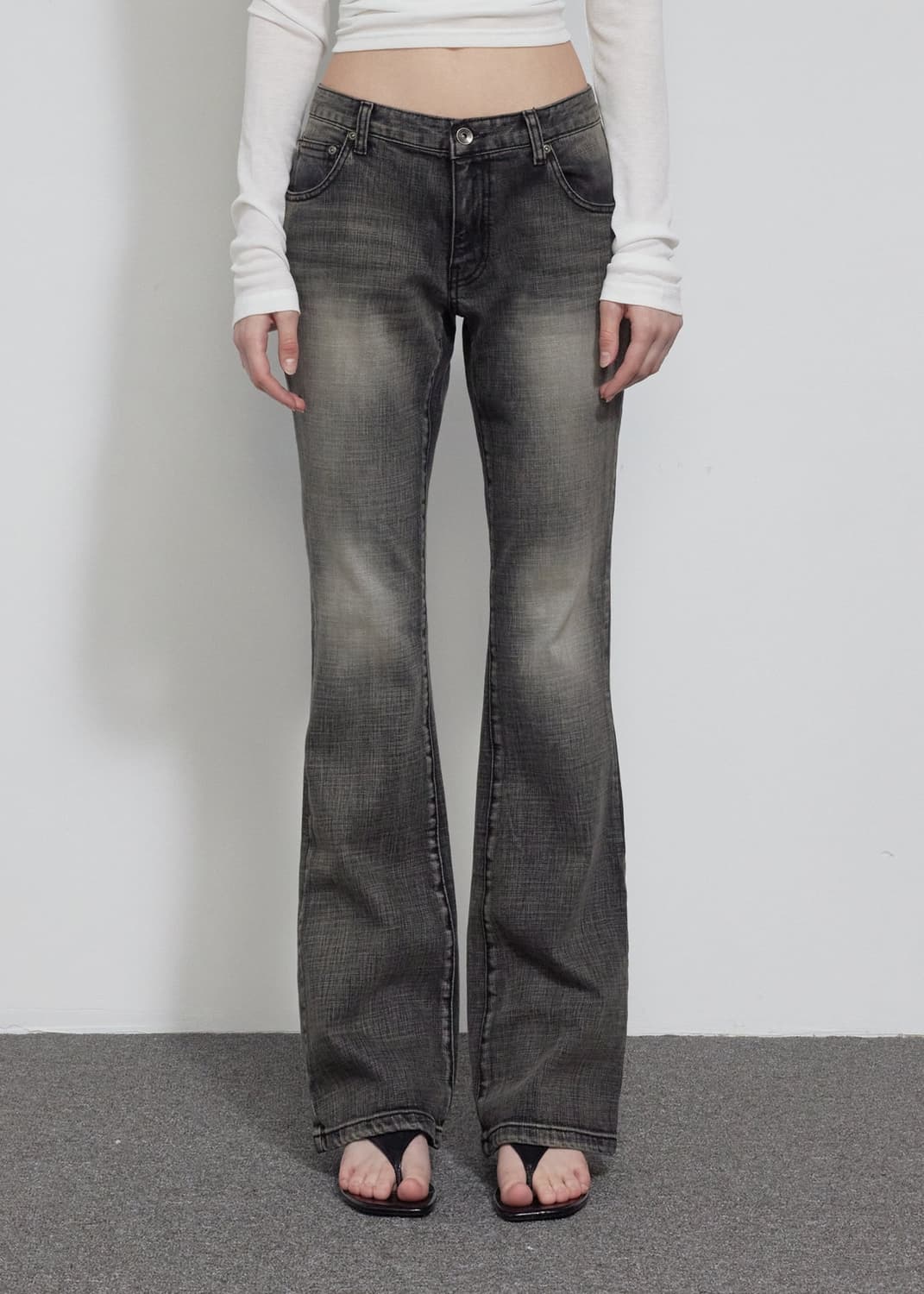 보헤미안 서울 LOW RISE BOOTS CUT PANTS, GRAY 상품이미지1