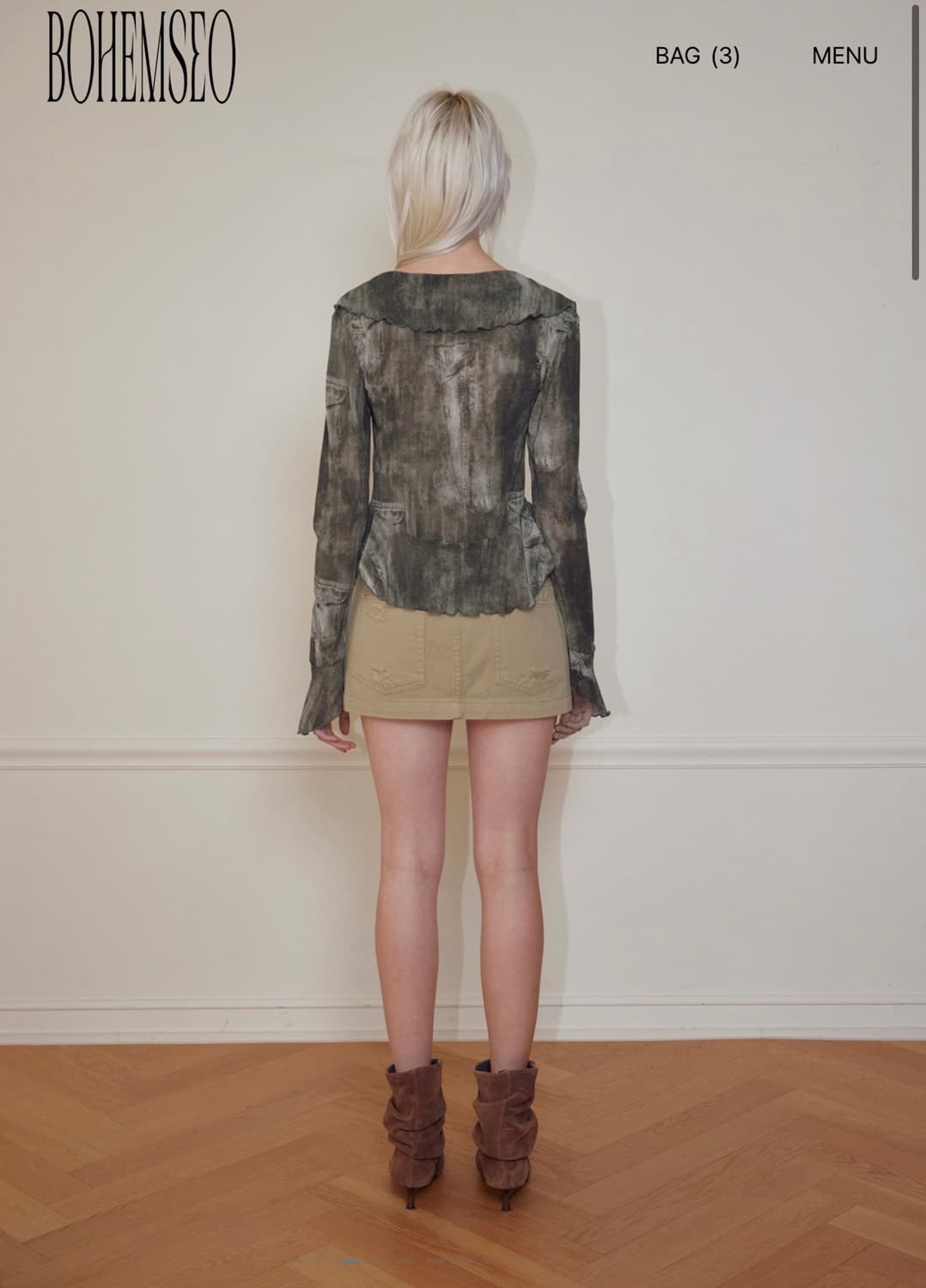 보헤미안서울) Ruffle Blouse Brown F 상품이미지2