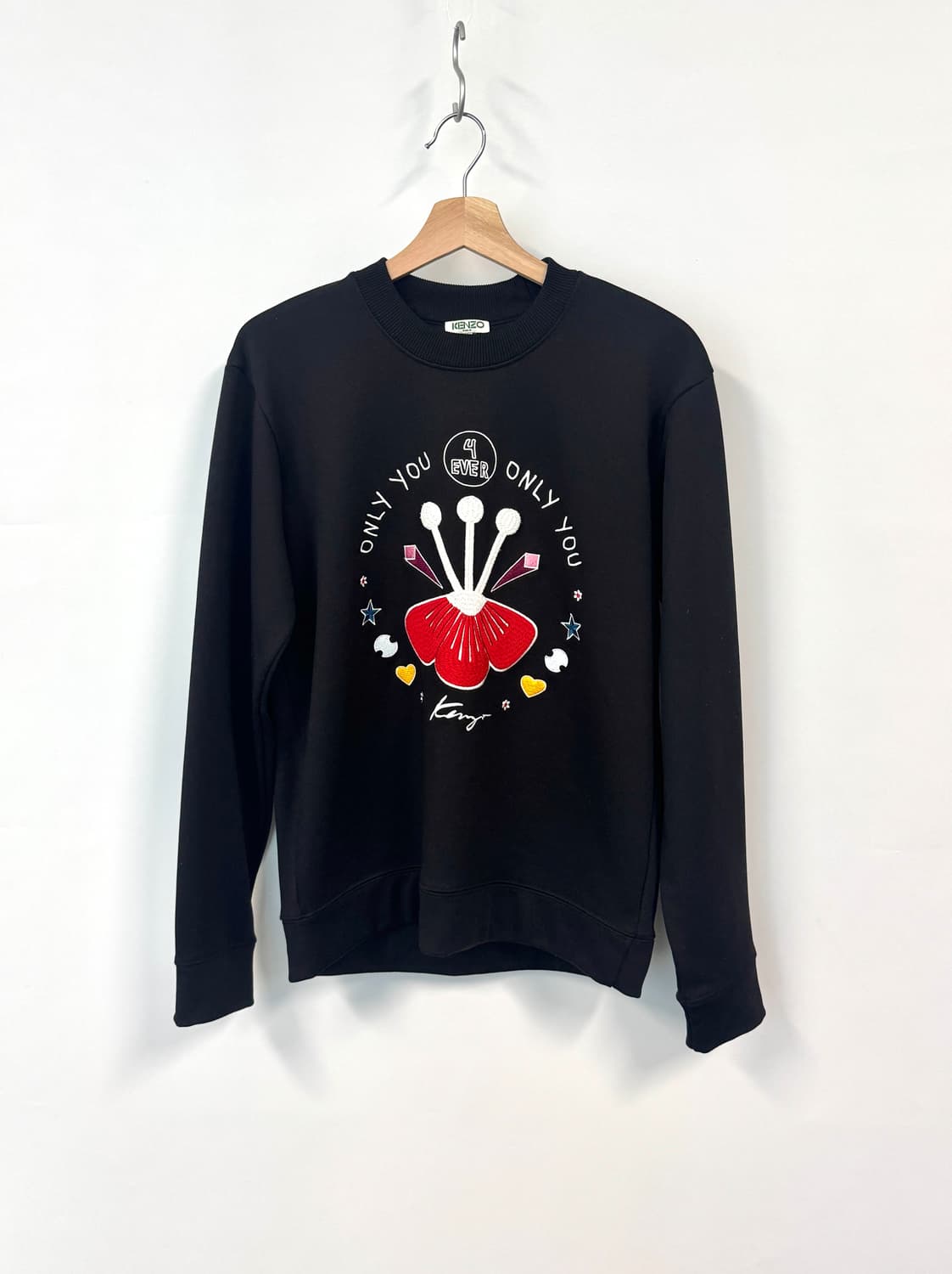 KENZO 겐조 온리유 자수 블랙 스웻셔츠 S 상품이미지1