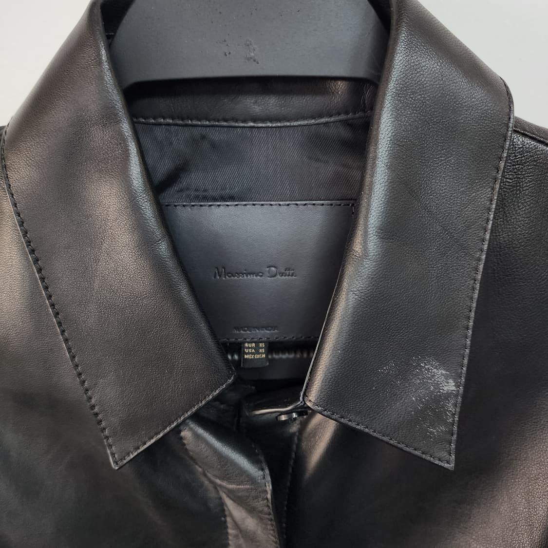 마시모두띠 블랙 가죽 셔츠 원피스 상품이미지2