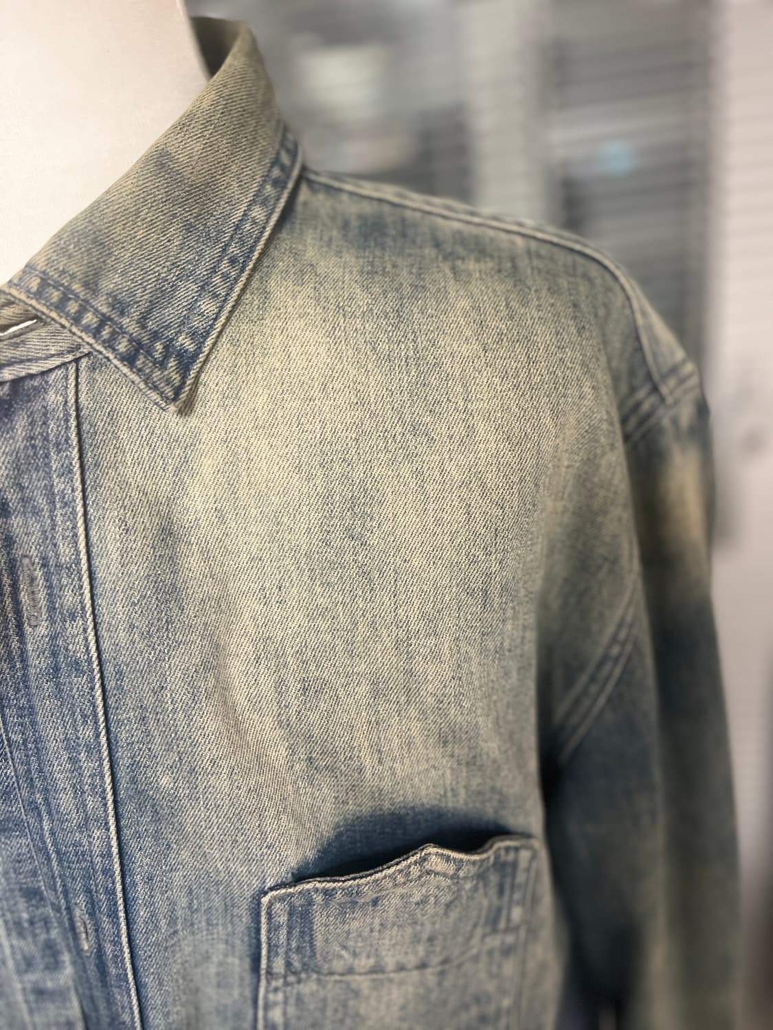 칸예 x apc 아페쎄 데님 워크 셔츠 자켓 L 상품이미지4