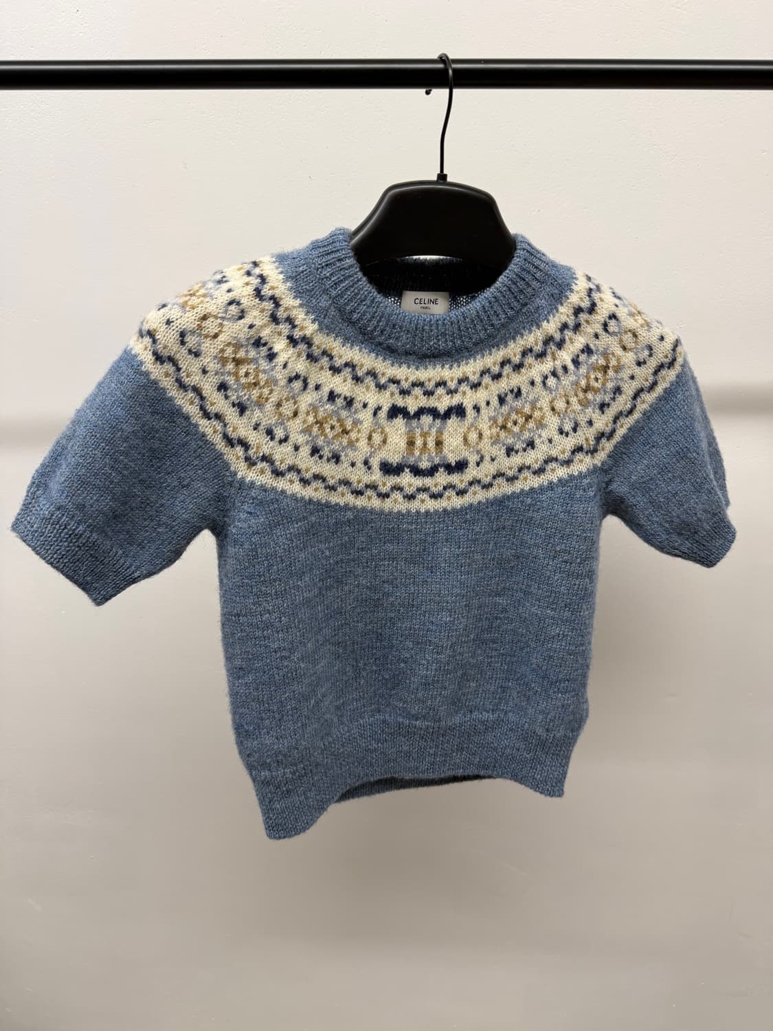 셀린느 트리오페 양모 여성용 니트반팔 백화점판 S 상품이미지1