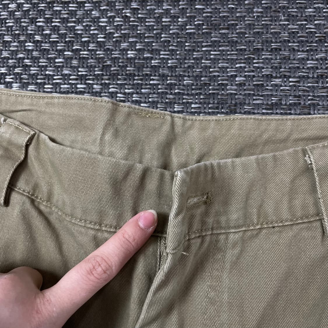 후브스 베이지 핀턱 와이드 데님 팬츠 상품이미지3