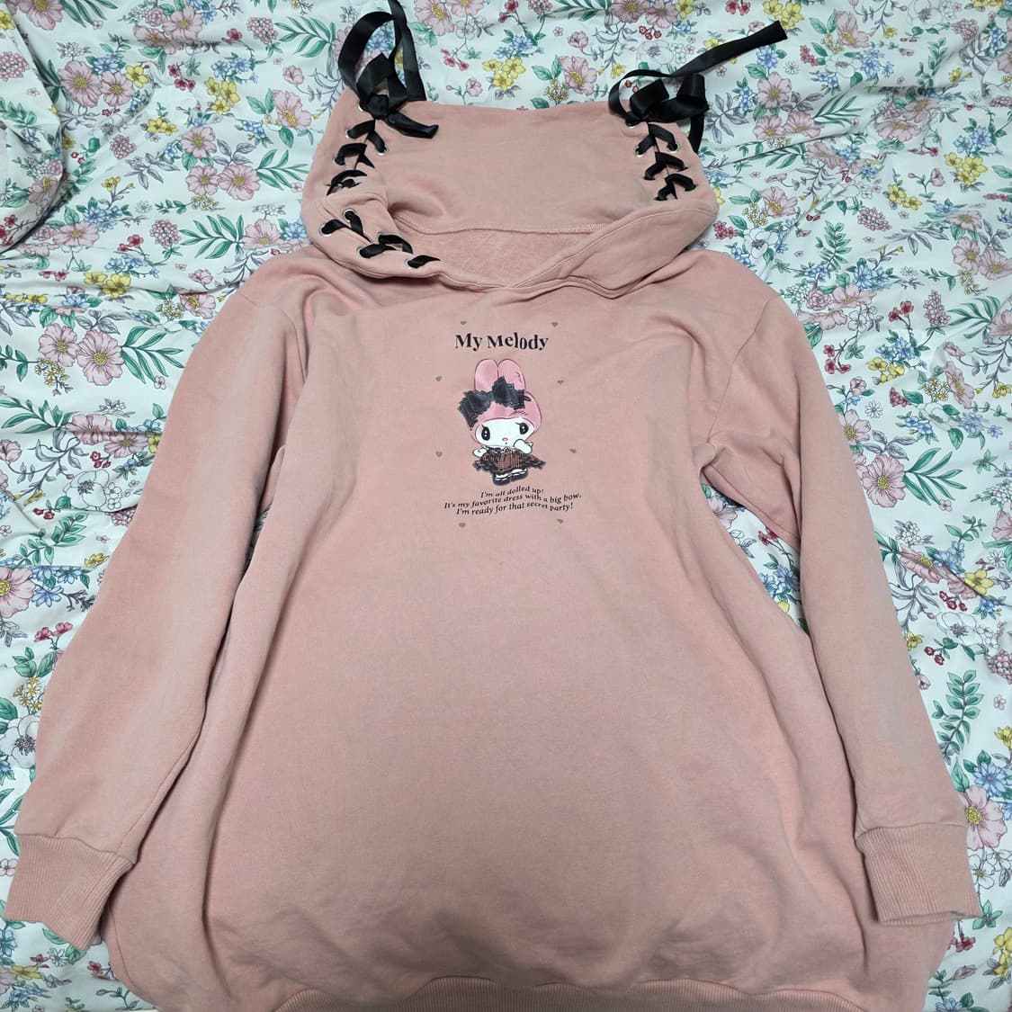 산라오 마이멜로디 일본빈티지)양산형 지뢰계 리본 핑크 메로크로 원피스 상품이미지2