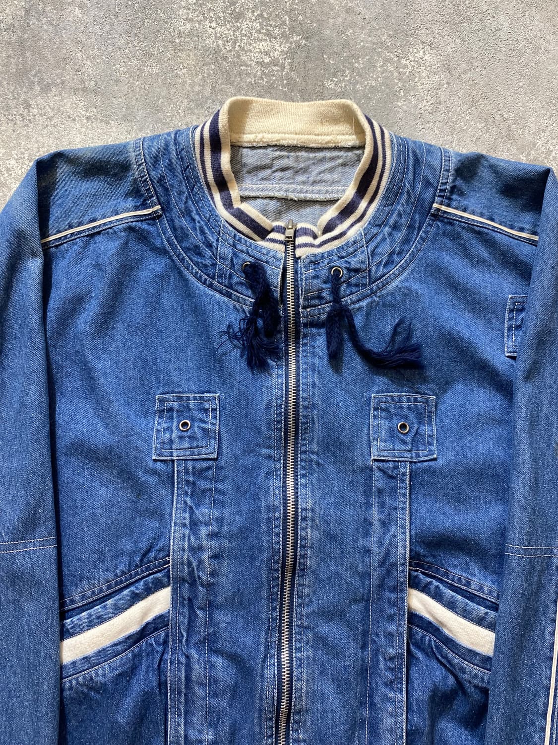 [F] 90s Vintage 빈티지 데님 집업 봄버자켓 상품이미지2